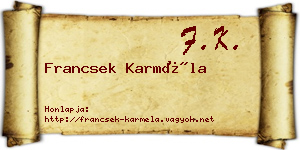 Francsek Karméla névjegykártya